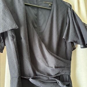 Belted dress with flutter sleeves